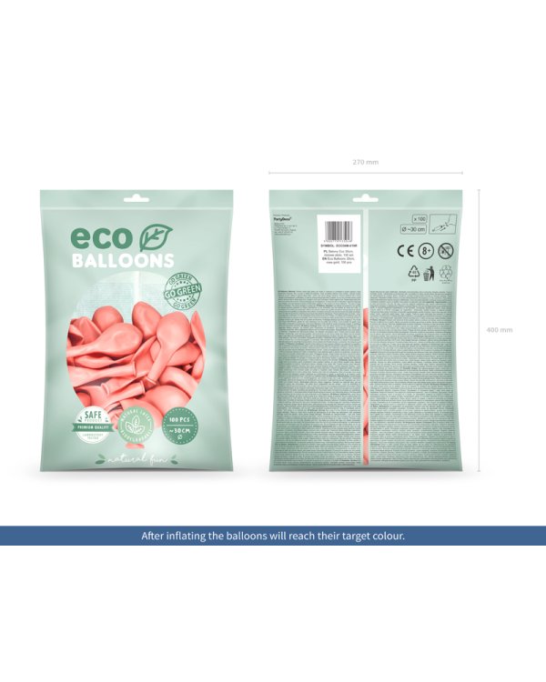 Eco Balloons 30cm metallic, rose gold (1 pkt / 100 pc.)