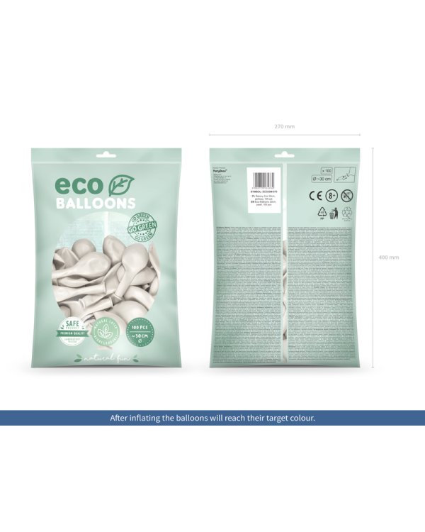 Eco Balloons 30cm metallic, pearl (1 pkt / 100 pc.)