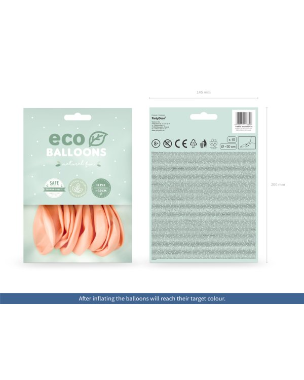 Eco Balloons 30cm metallic, peach (1 pkt / 10 pc.)
