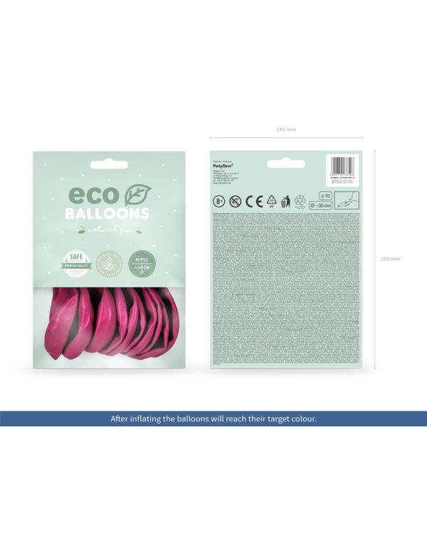 Eco Balloons 30cm metallic, fuchsia (1 pkt / 10 pc.)