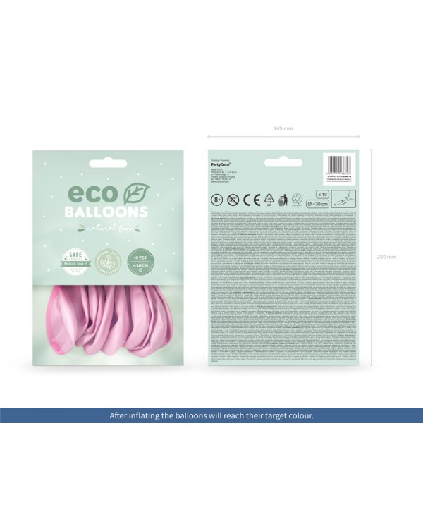 Eco Balloons 30cm metallic, pink (1 pkt / 10 pc.)