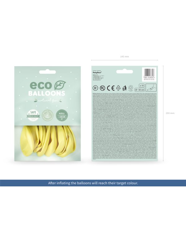 Eco Balloons 30cm metallic, light yellow (1 pkt / 10 pc.)