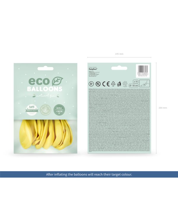 Eco Balloons 30cm metallic, straw (1 pkt / 10 pc.)