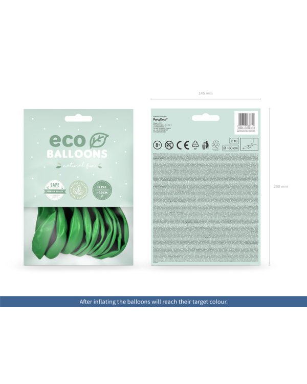Eco Balloons 30cm metallic, green grass (1 pkt / 10 pc.)