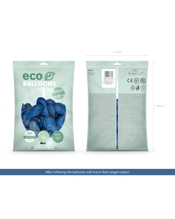 Eco Balloons 30cm pastel, blue (1 pkt / 100 pc.)