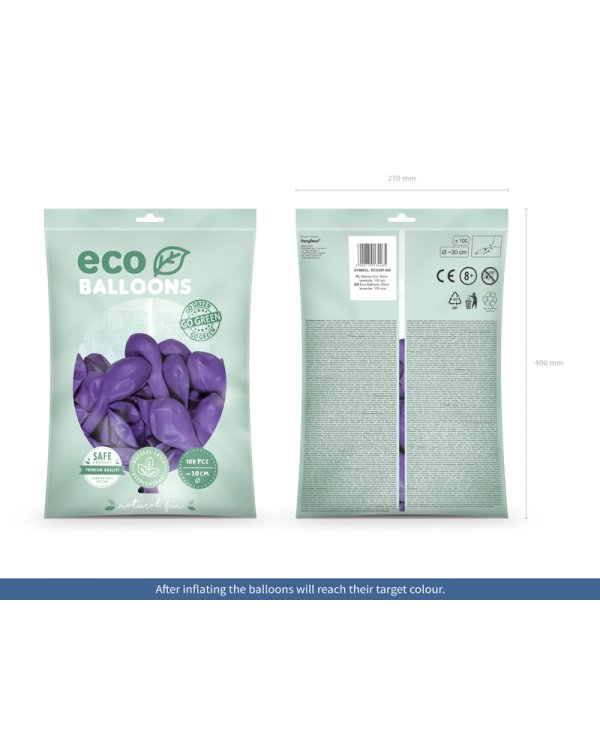 Eco Balloons 30cm pastel, lavender (1 pkt / 100 pc.)