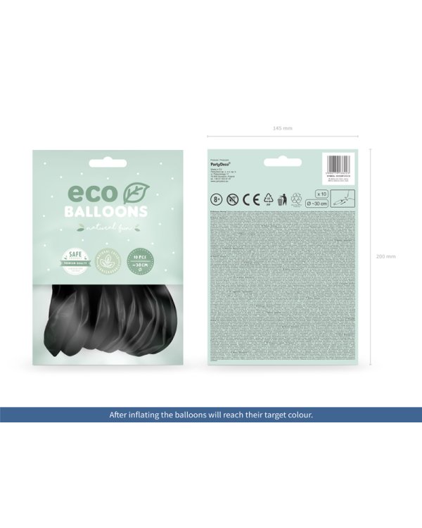 Eco Balloons 30cm pastel, black (1 pkt / 10 pc.)