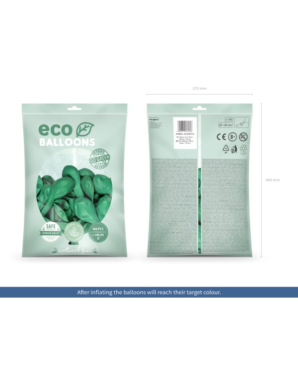 Eco Balloons 30cm pastel, green (1 pkt / 100 pc.)