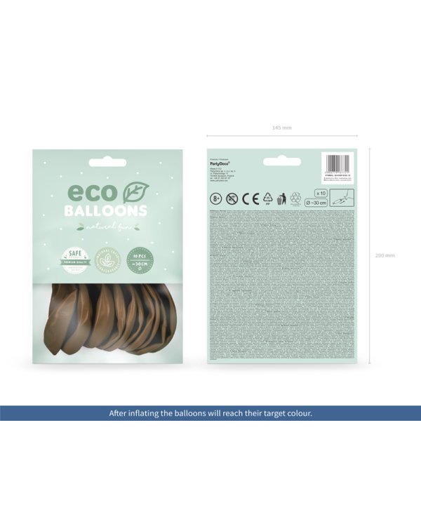 Eco Balloons 30cm pastel, chocolate brown (1 pkt / 10 pc.)