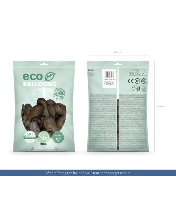 Eco Balloons 30cm pastel, brown (1 pkt / 100 pc.)