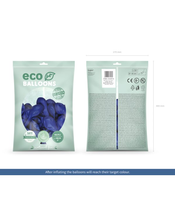 Eco Balloons 30cm pastel, navy blue (1 pkt / 100 pc.)