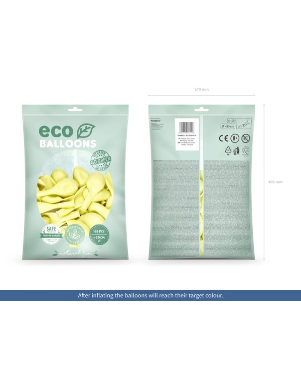 Eco Balloons 30cm pastel, cream (1 pkt / 100 pc.)