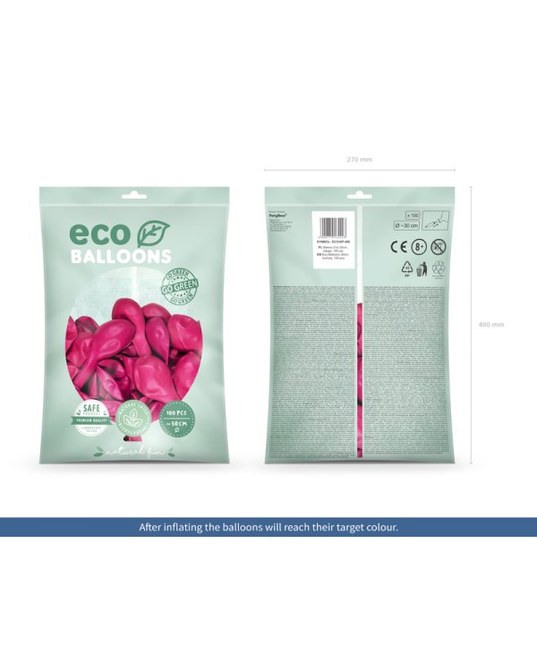 Eco Balloons 30cm pastel, fuchsia (1 pkt / 100 pc.)