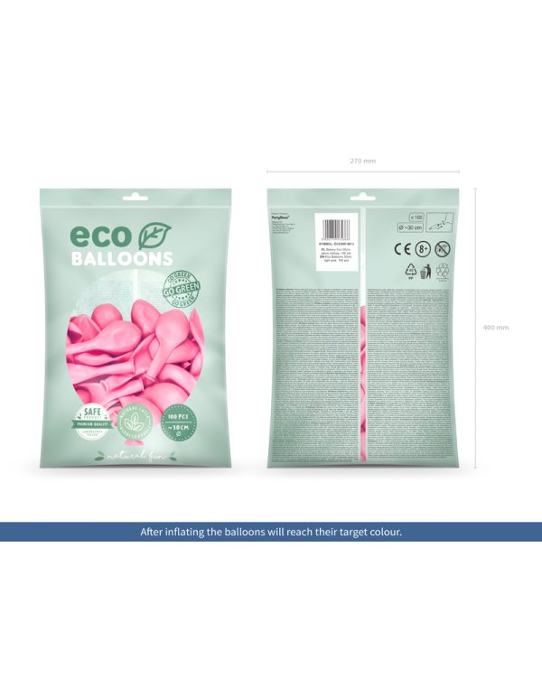 Eco Balloons 30cm pastel, light pink (1 pkt / 100 pc.)