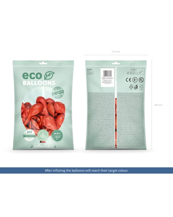Eco Balloons 30cm pastel, coral (1 pkt / 100 pc.)
