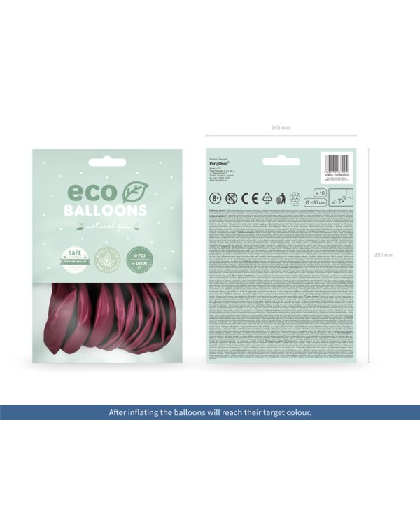 Eco Balloons 30cm pastel, deep red (1 pkt / 10 pc.)