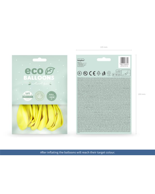 Eco Balloons 30cm pastel, yellow (1 pkt / 10 pc.)