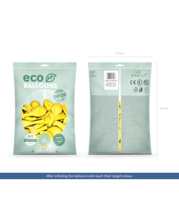 Eco Balloons 30cm pastel, dark yellow (1 pkt / 100 pc.)