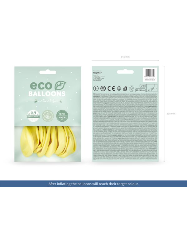 Eco Balloons 30cm pastel, light yellow (1 pkt / 10 pc.)
