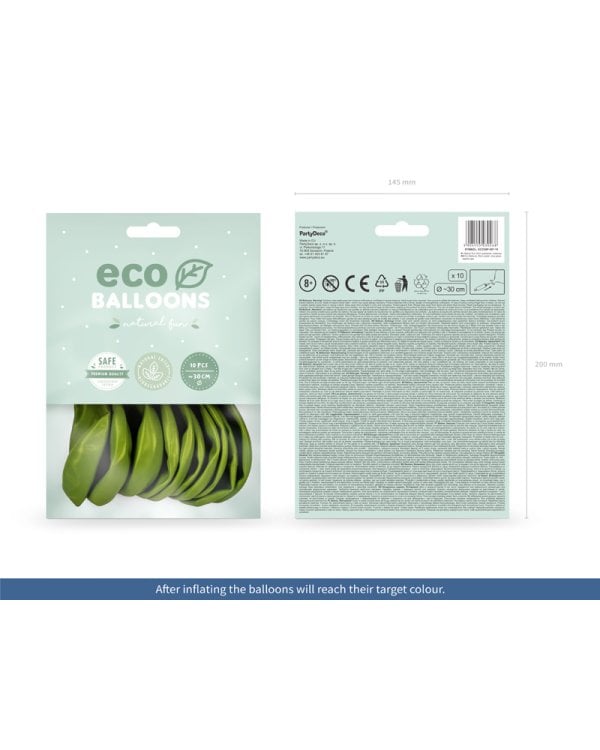 Eco Balloons 30 cm pastel, olive green (1 pkt / 10 pc.)