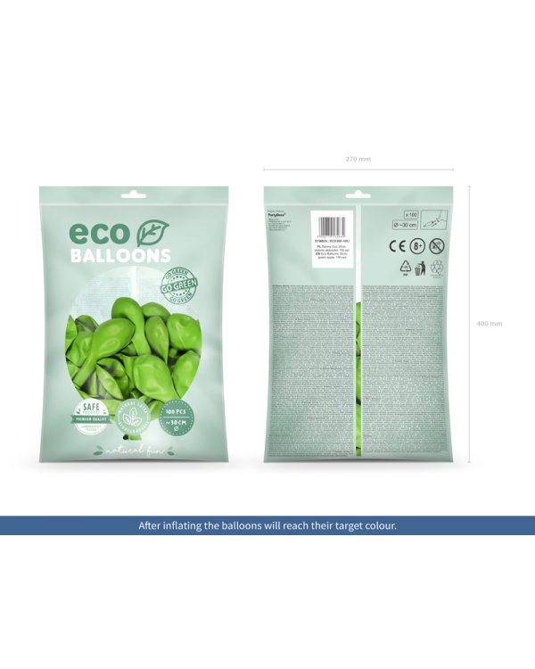 Eco Balloons 30cm pastel, green apple (1 pkt / 100 pc.)