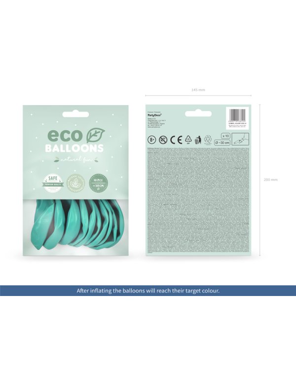 Eco Balloons 30cm pastel, dark mint (1 pkt / 10 pc.)