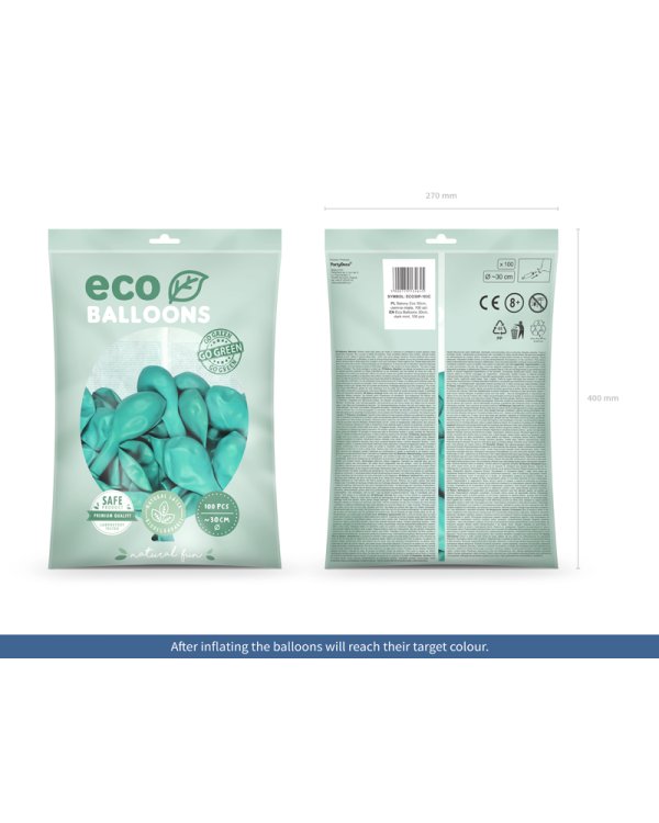 Eco Balloons 30cm pastel, dark mint (1 pkt / 100 pc.)