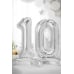 Standing foil balloon Number ''0'', 70cm, silver