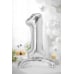 Standing foil balloon Number ''1'', 70cm, silver