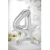 Standing foil balloon Number ''4'', 70cm, silver