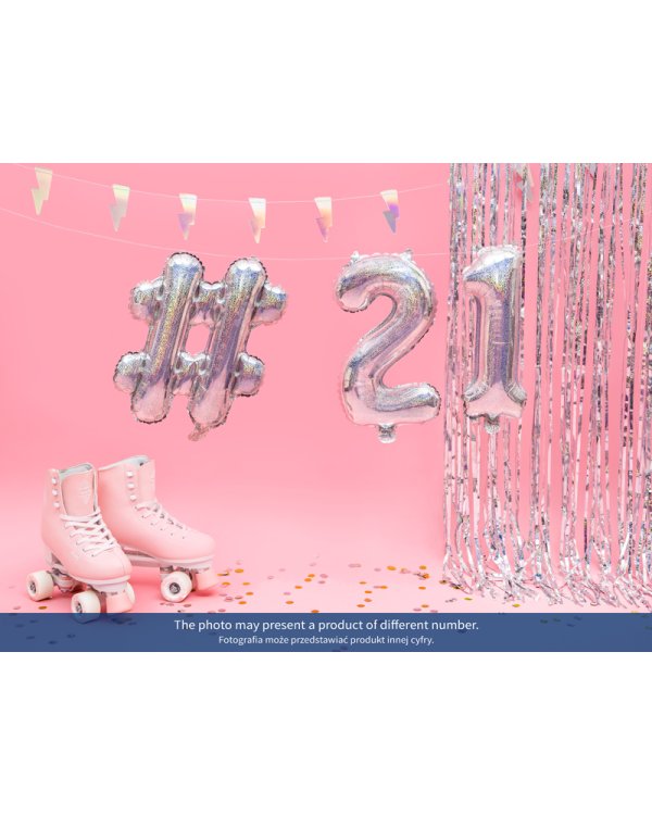 Foil Balloon Number ''4'', 35cm, holographic
