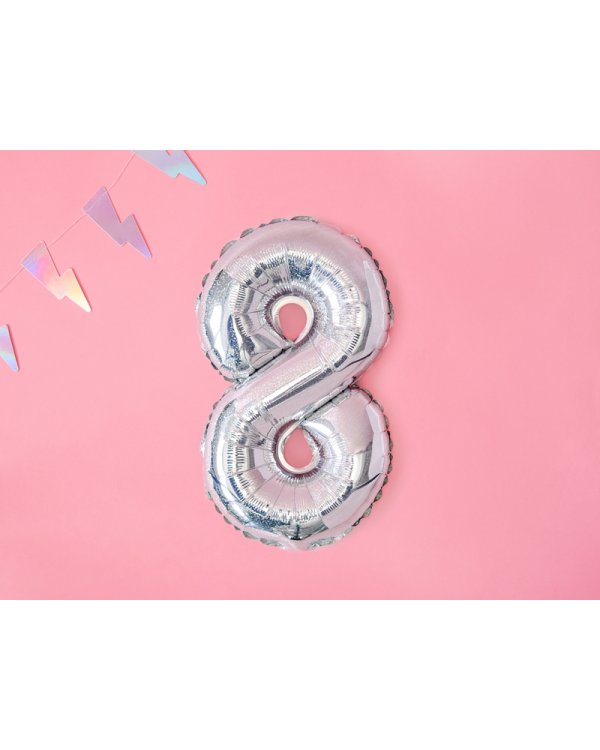 Foil Balloon Number ''8'', 35cm, holographic