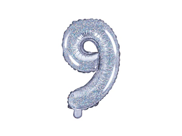 Foil Balloon Number ''9'', 35cm, holographic
