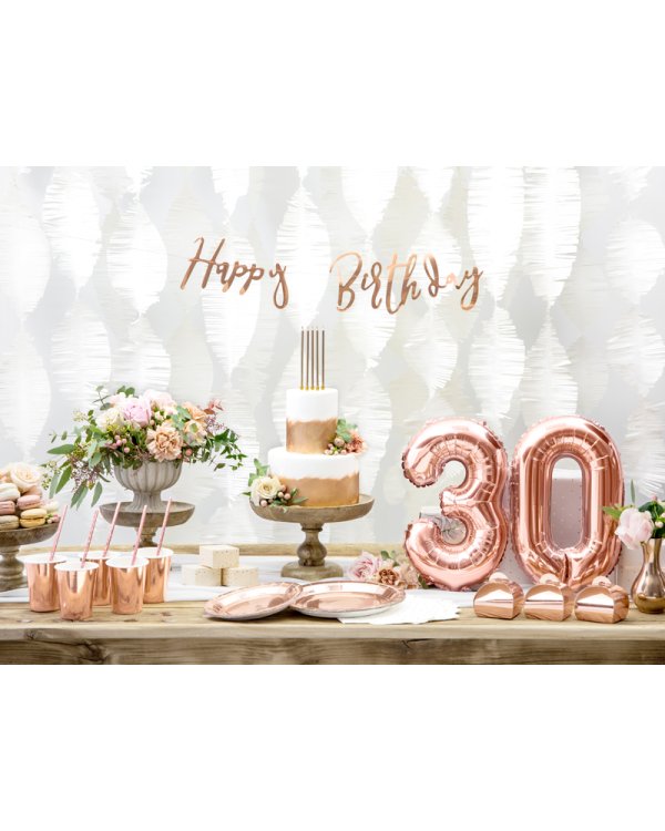 Foil Balloon Number ''0'', 35cm, rose gold