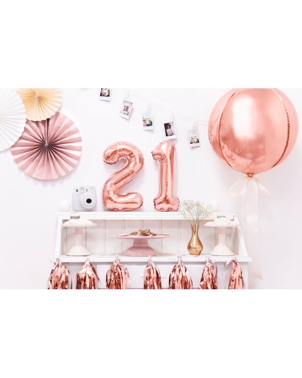 Foil Balloon Number ''1'', 35cm, rose gold