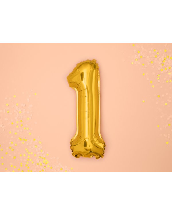 Foil Balloon Number ''1'', 35cm, gold
