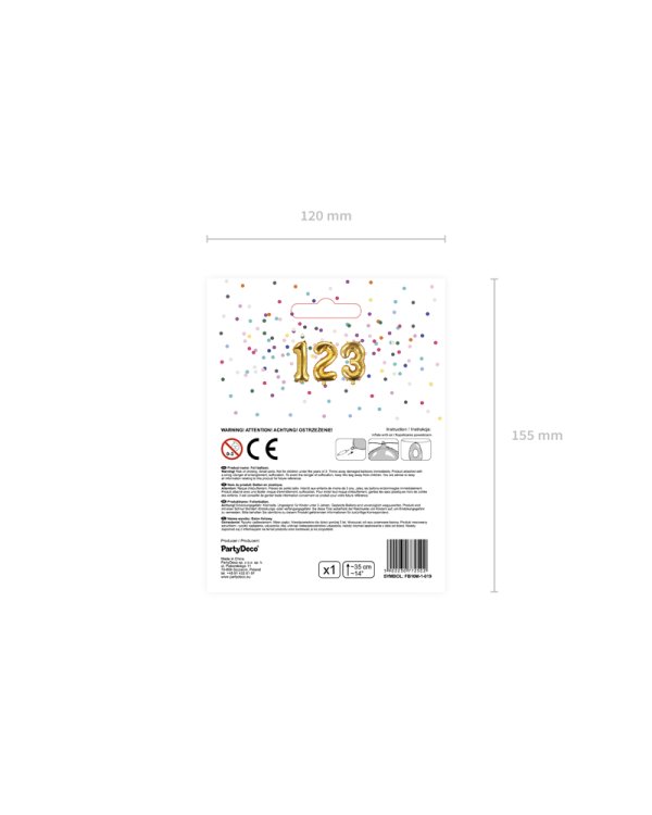 Foil Balloon Number ''1'', 35cm, gold