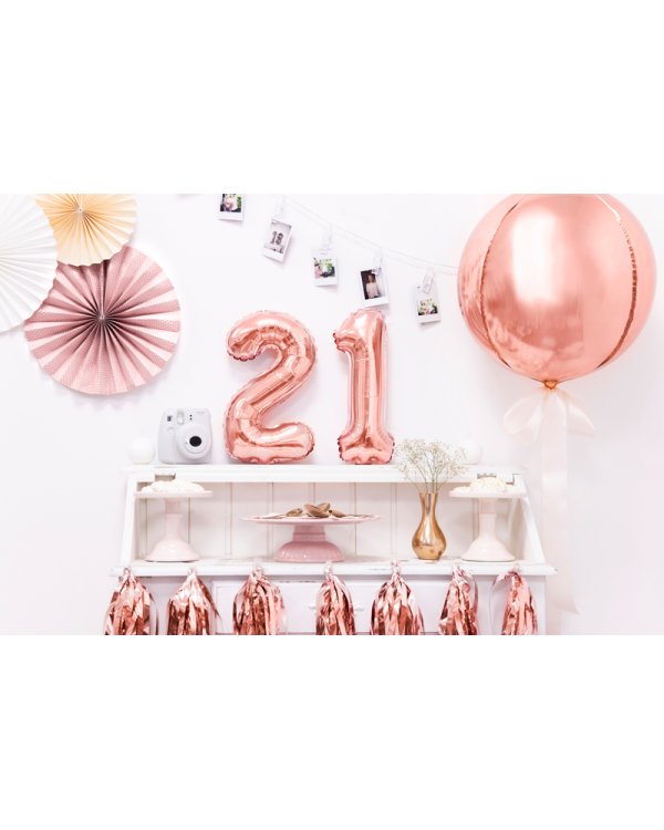 Foil Balloon Number ''2'', 35cm, rose gold