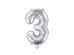 Foil Balloon Number ''3'', 35cm, silver