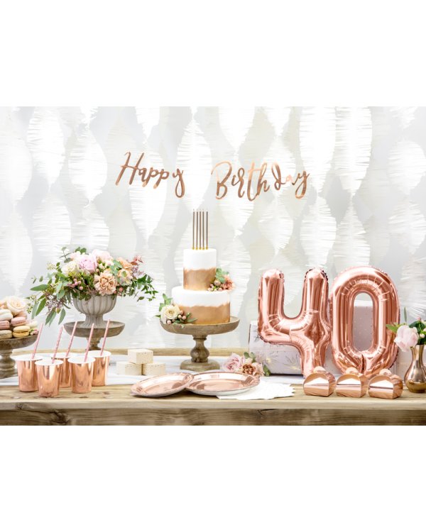Foil Balloon Number ''4'', 35cm, rose gold