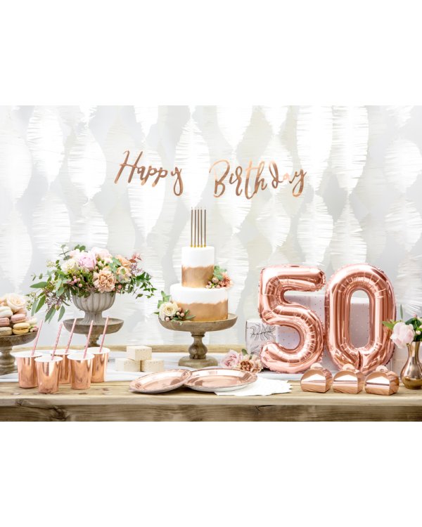 Foil Balloon Number ''5'', 35cm, rose gold