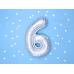 Foil Balloon Number ''6'', 35cm, silver