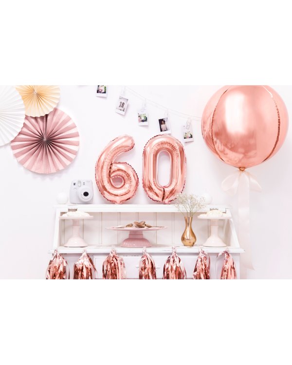 Foil Balloon Number ''6'', 35cm, rose gold