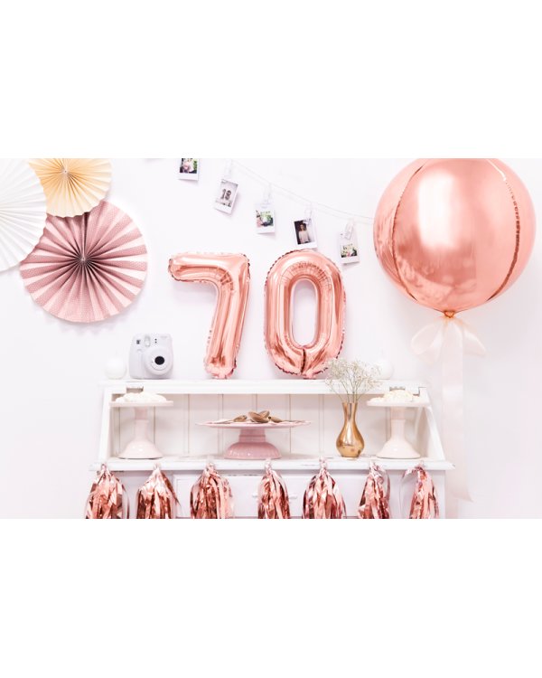 Foil Balloon Number ''7'', 35cm, rose gold