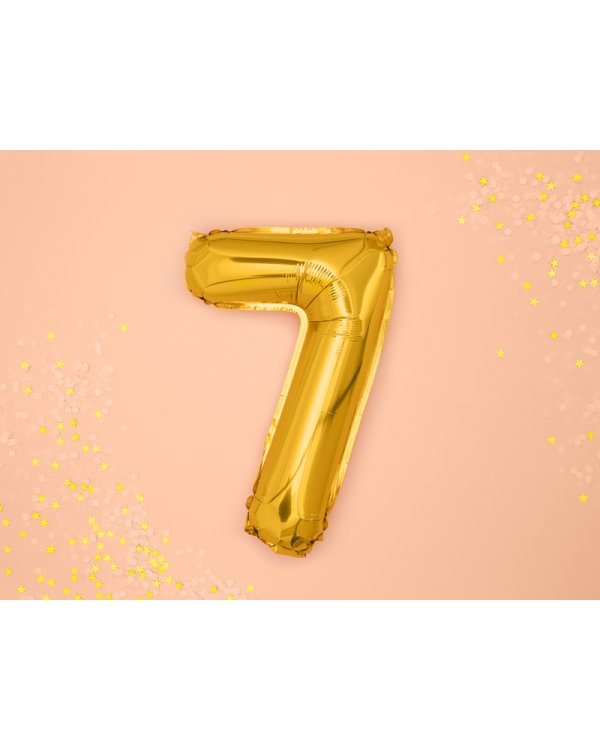 Foil Balloon Number ''7'', 35cm, gold