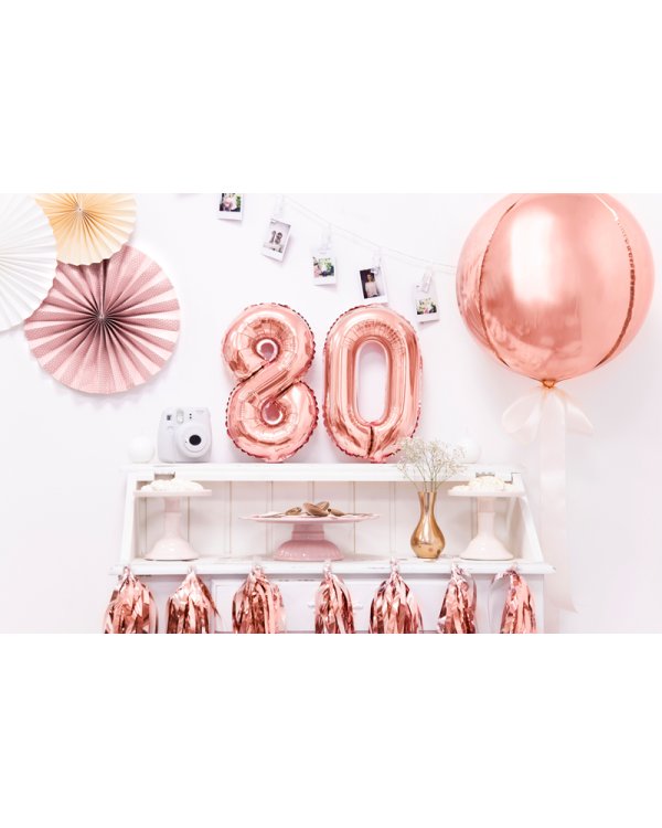 Foil Balloon Number ''8'', 35cm, rose gold