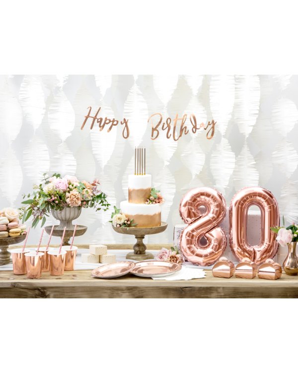 Foil Balloon Number ''8'', 35cm, rose gold