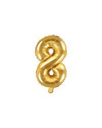 Foil Balloon Number ''8'', 35cm, gold