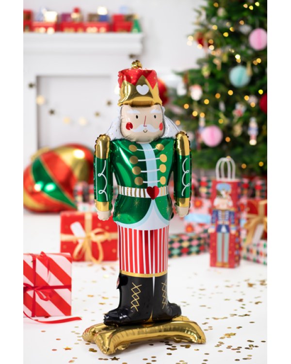 Standing foil balloon Nutcracker, 34x85cm, mix