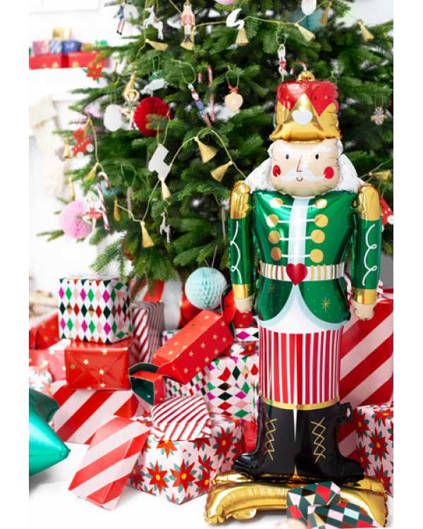 Standing foil balloon Nutcracker, 34x85cm, mix